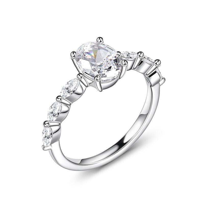 Jeulia Classic Oval Cut Sterling Silver Ring