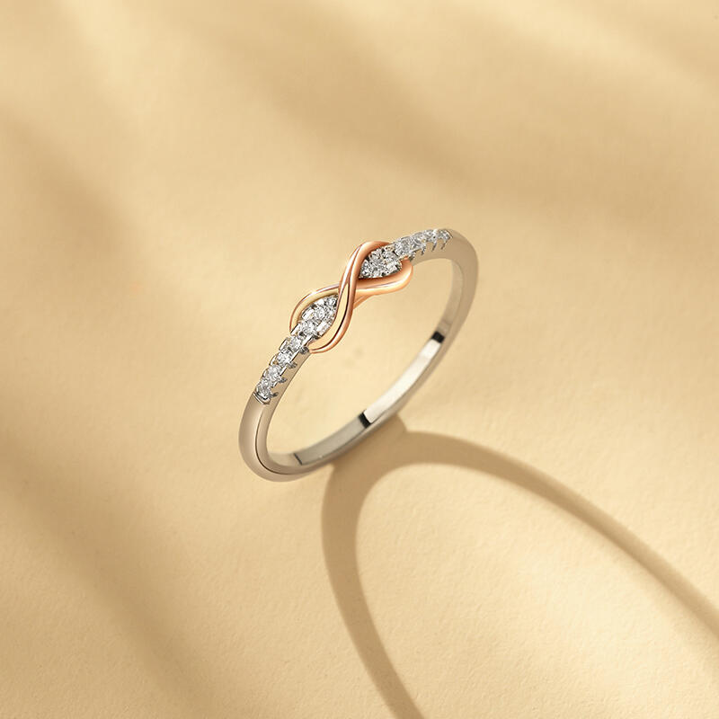 Jeulia Anillo de Compromiso con Nudo Infinito de Plata de Ley