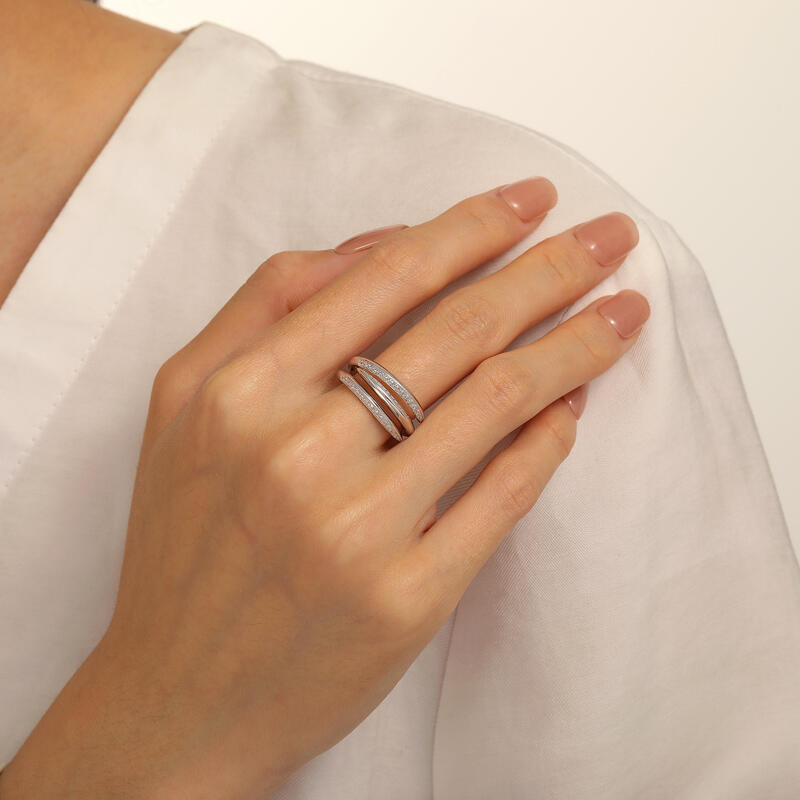 Jeulia Anillo de cóctel de plata esterlina con diseño de espiga