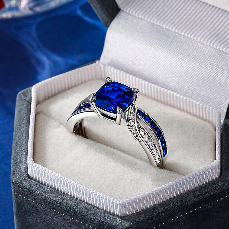 Jeulia Anillo Eternidad Clásico Trenzado con Piedra de Nacimiento Personalizado
