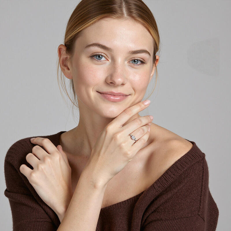 "You're The Only One" Round Cut Three Stone Engagement Ring