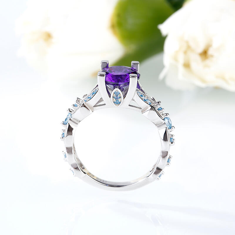 Anillo De Mariposa De Talla Redonda En Plata De Ley