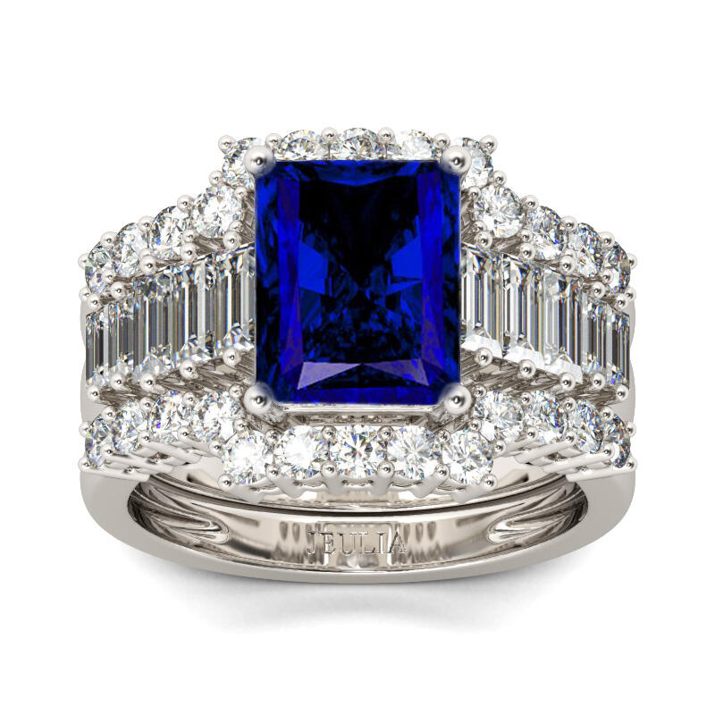 Jeulia 3PC Radiant Cut Sterling Silver Ring Set