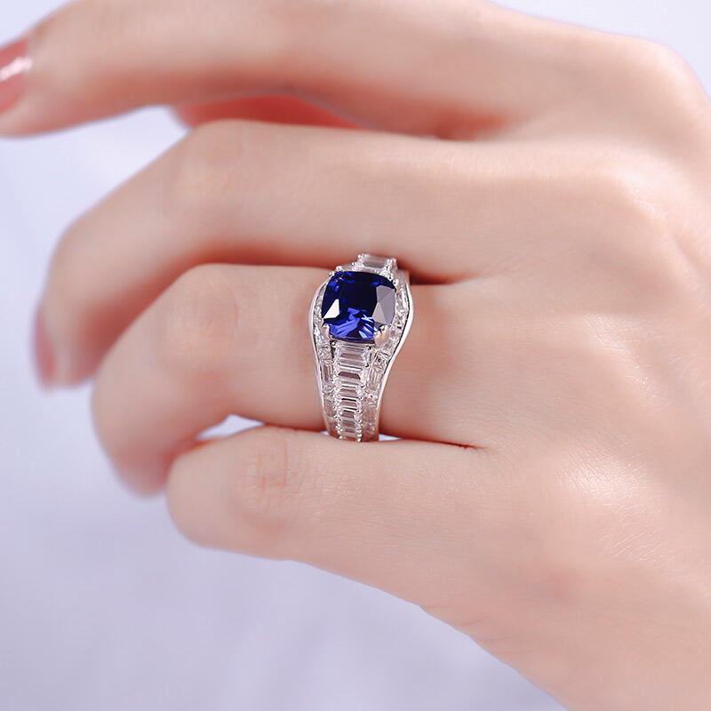 Jeulia Classic Cushion Cut Sterling Silver Ring