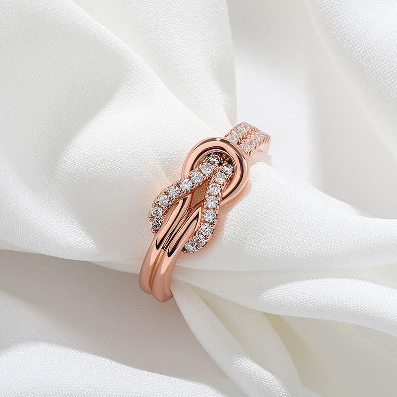 Jeulia Bague Infini en 925 Argent Sterling Amour Bague Nœud Or
