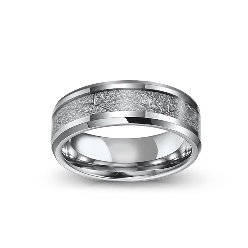 Jeulia Imitated Meteorite Titanium Steel Men's Band
