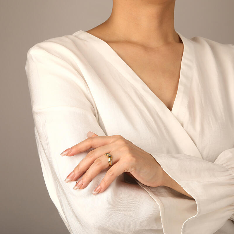 "Ode To Fate" Round Cut Side Stone Engagement Ring