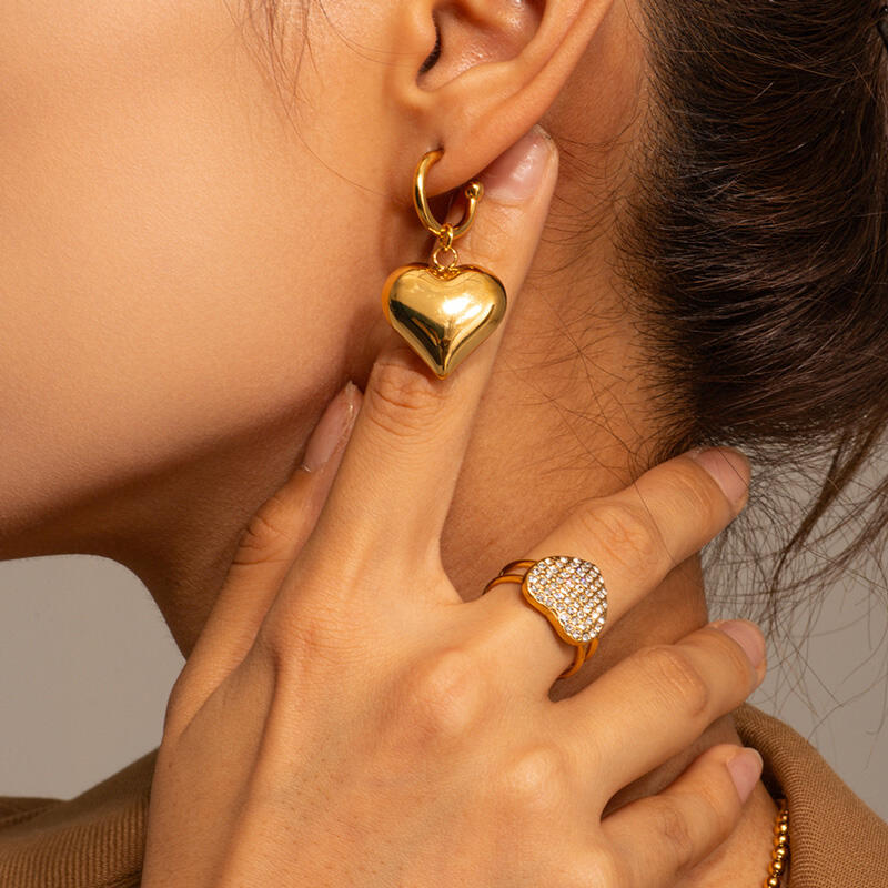 Jeulia Heart-shaped Stainless Steel Drop Earrings