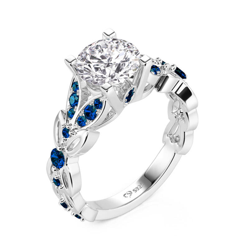 Jeulia Anillo Con Estilo Vintage Mariposa De Talla Redonda En Plata De Ley