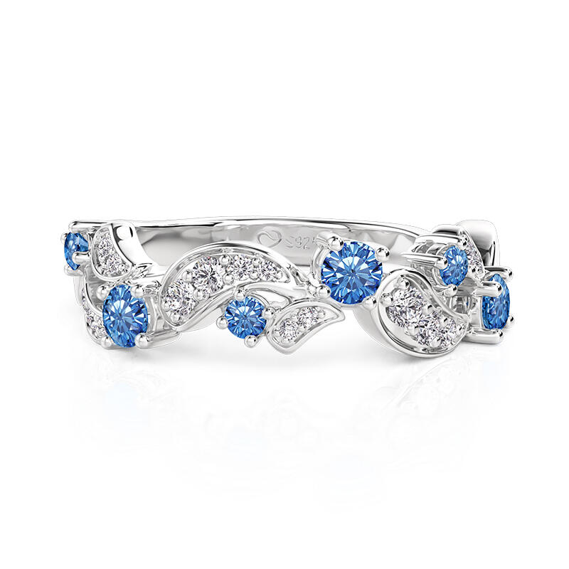 Jeulia Bague Vague avec Pierre de Naissance Personnalisée en Argent Sterling