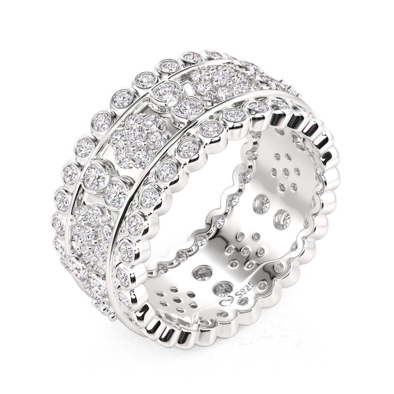 Jeullia Snowflake Eternity Band for Women Sterling Silver