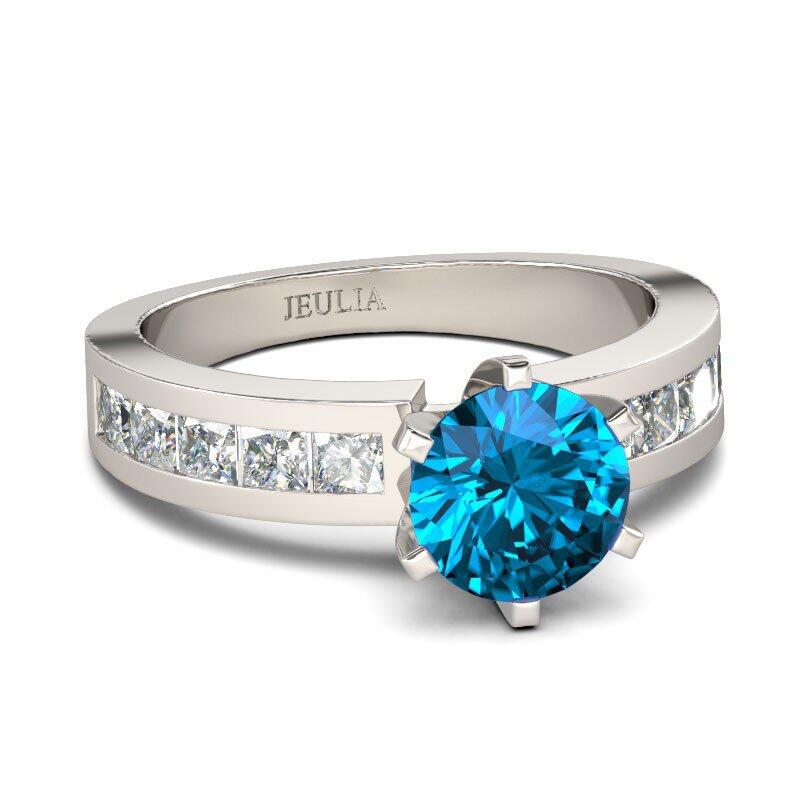 Jeulia Invisible Setting Round Cut Sterling Silver Ring