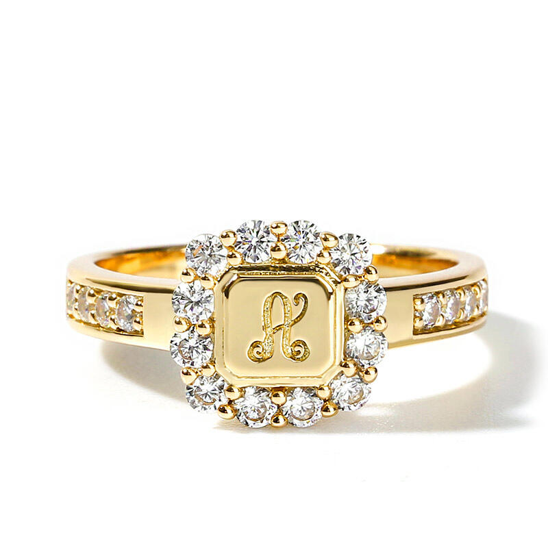 Jeulia Anillo personalizado de plata esterlina con monograma