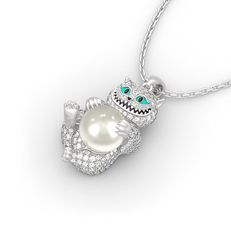 Jeulia  "Appear and Disappear at Will" Cat Sterling Silver Necklace