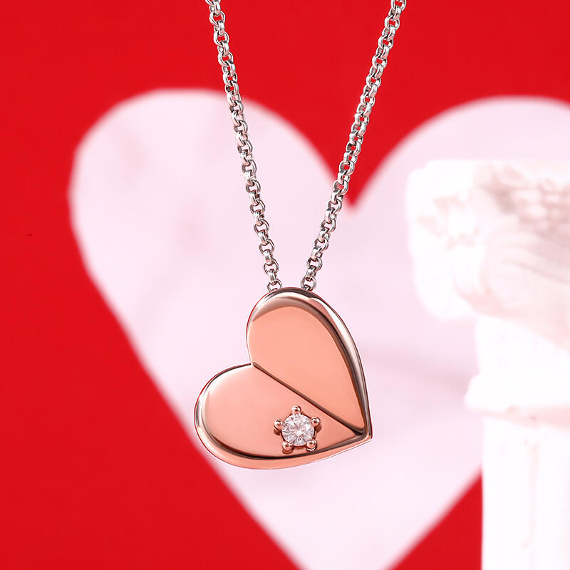 Jeulia "Unfold Your Heart" Sterling Silver Necklace