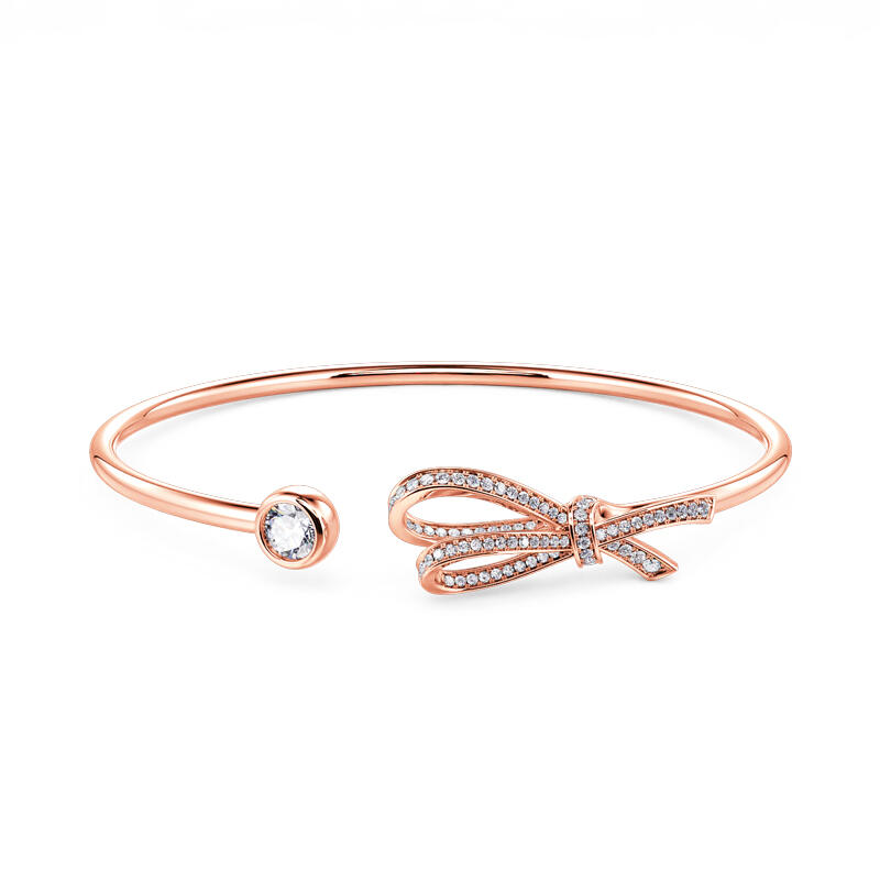 Jeulia "Knot Of Love" Sterling Sliver Bangle