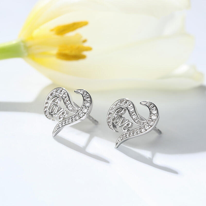 Jeulia Logo "Eternal Flame" Love Sterling Silver Earrings