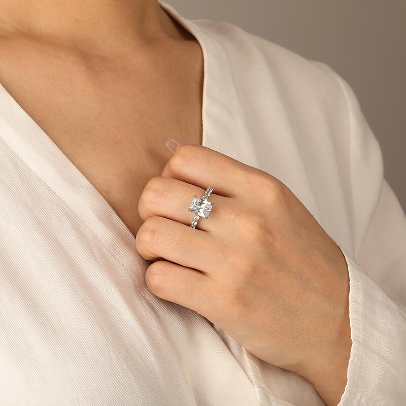 "Love Beyond Measure" Radiant Cut Side Stone Engagement Ring