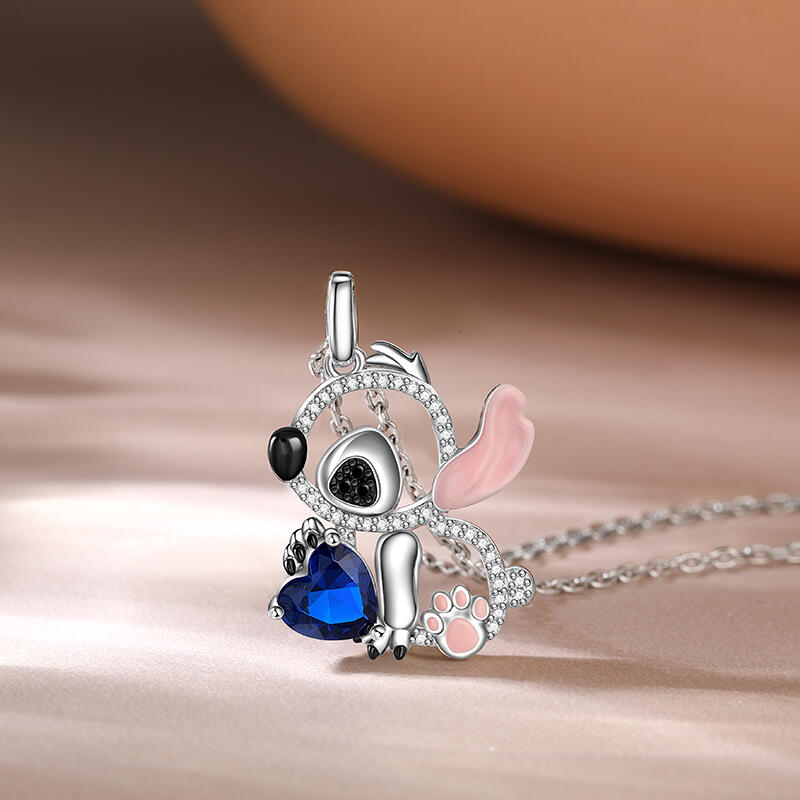 Jeulia Collier Petit Monstre Coupe Cœur Personnalisé Argent Sterling