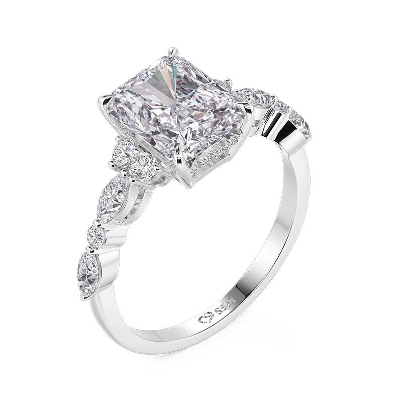 Jeulia Hidden Halo Radiant Cut Engagement Ring