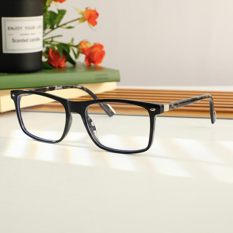 Gresham Rechteckige Schwarze Brille