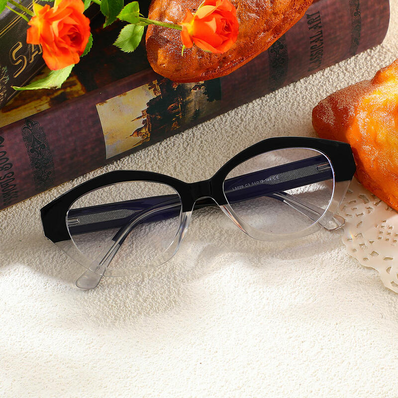 Lunettes de Vue Bobby Ovale Noir Transparent 