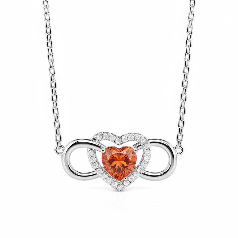 Jeulia Custom Infinity Heart Necklace with Birthstone
