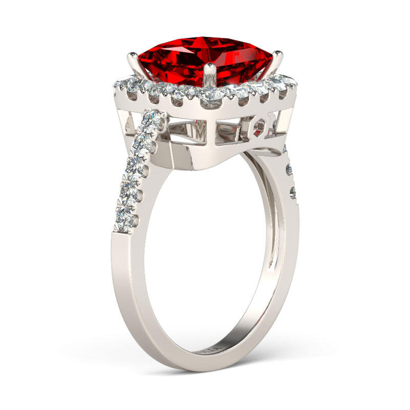 Jeulia Classic Princess Cut Sterling Silver Ring