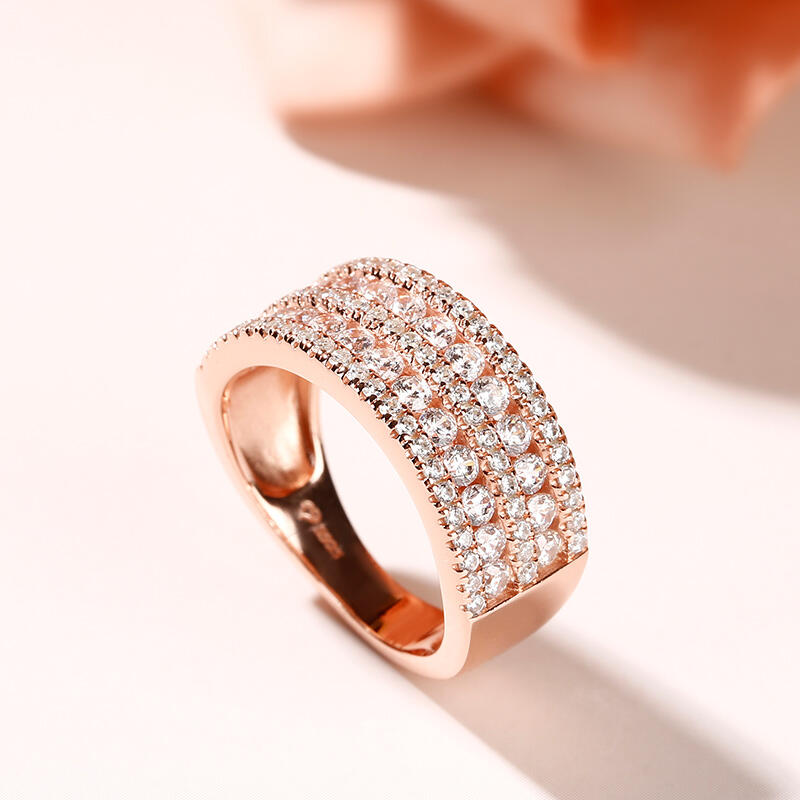 Jeulia Classic Round Cut Sterling Silver Women's Band