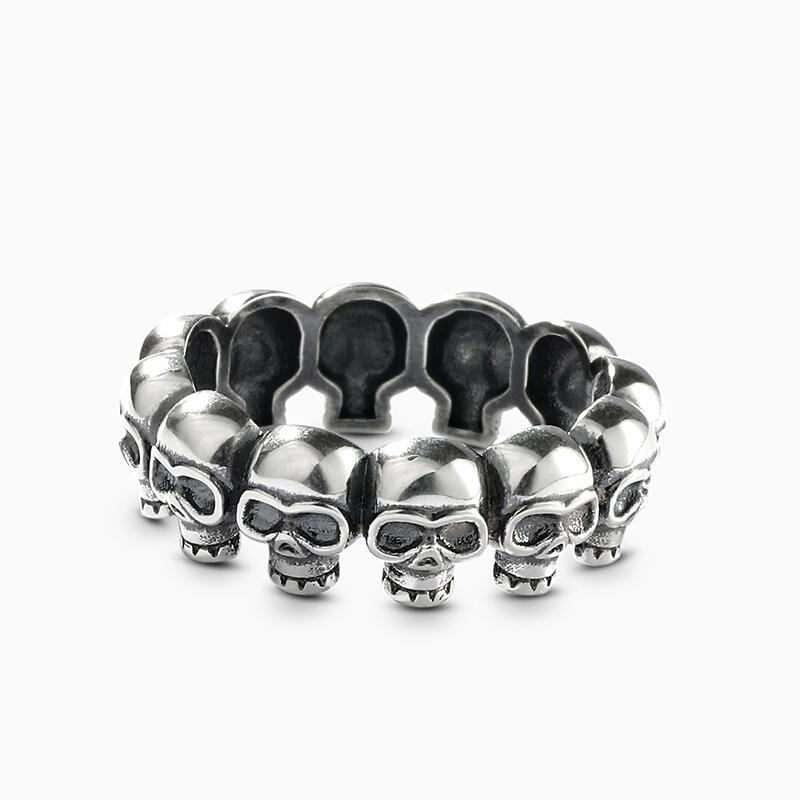 Jeulia "Phantom" Skull Sterling Silver Band