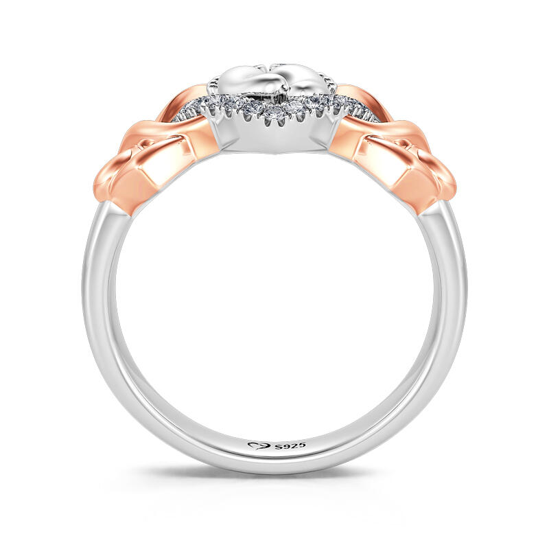 Jeulia "Baby's Footprints" Infinite Heart Sterling Silver Women's Band