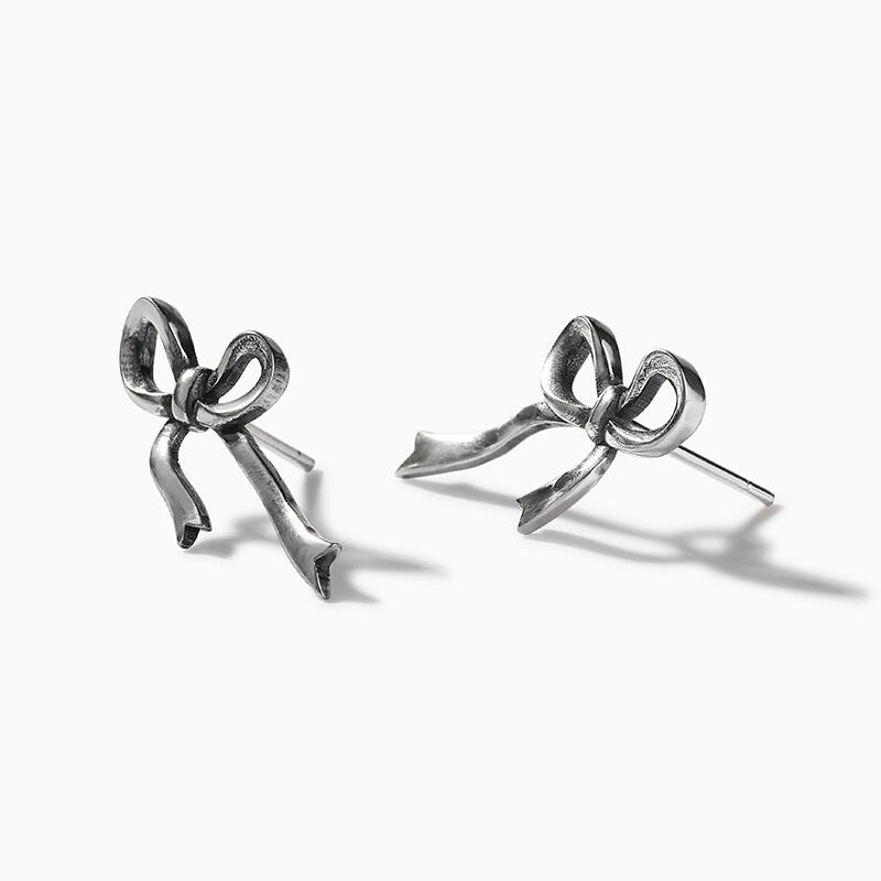 Jeulia "Irregular Bowknot" Sterling Silver Earrings