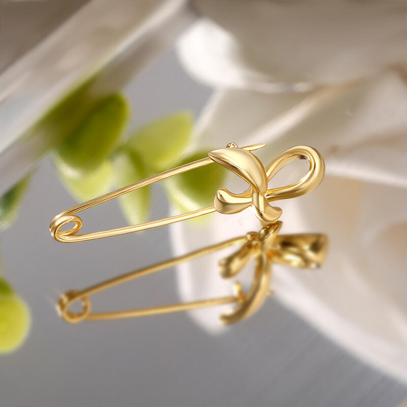 Jeulia Simple Bow-knot Design Sterling Silver Brooch