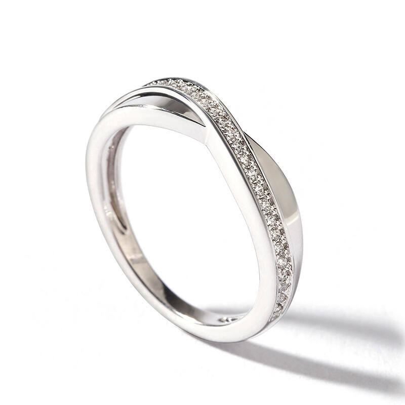 Jeulia Bague Elégante Solitaire Populaire en Argent Sterling Alliance pour Femmes