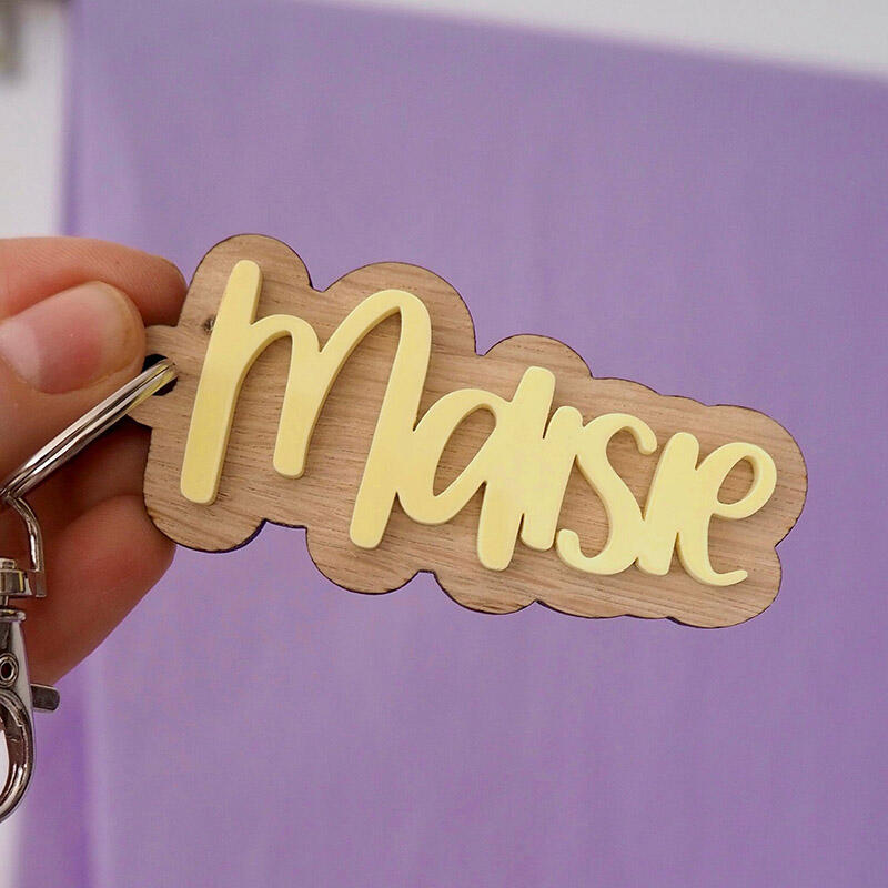 Personalized 3D Printed Keychain Customized Name Simple Gift For Family