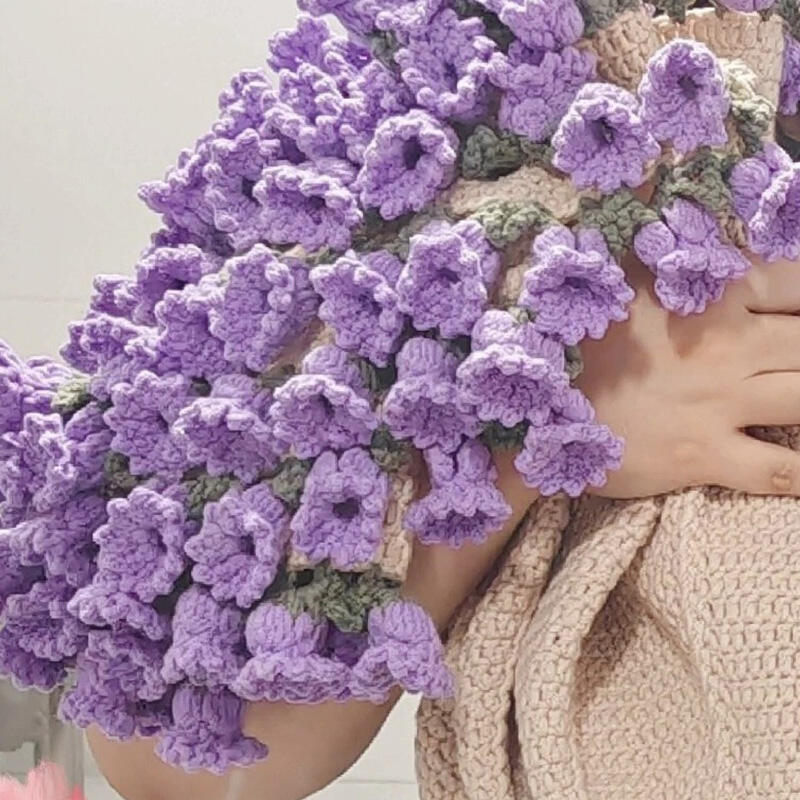 ローズブーケ ブランケット バラ花束 毛布 かぎ針編み