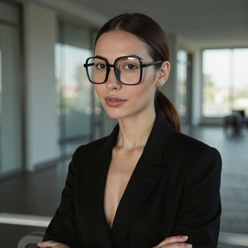 Visiona Square Black Glasses