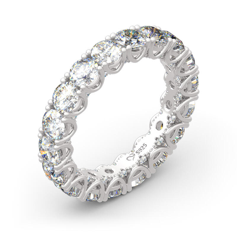 Jeulia Anillo De Infinito De Talla Redonda En Plata De Ley