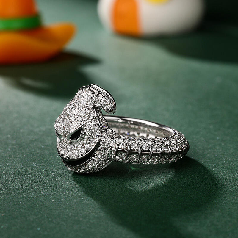 Jeulia Anel de prata esterlina rei caveira especial para casamento