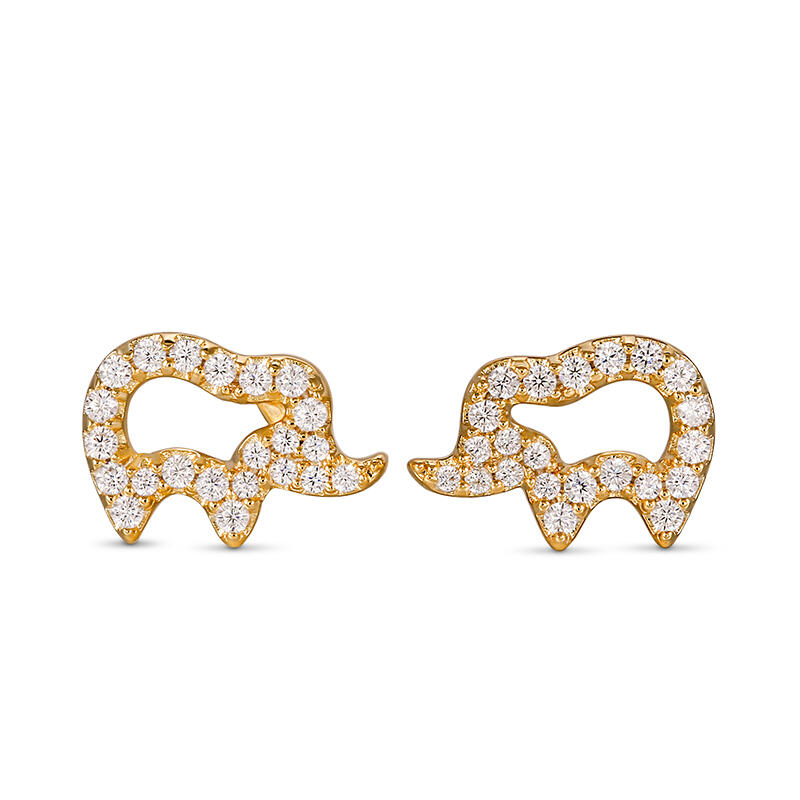 Jeulia "Endearing Elephants" Sterling Silver Children's Earrings