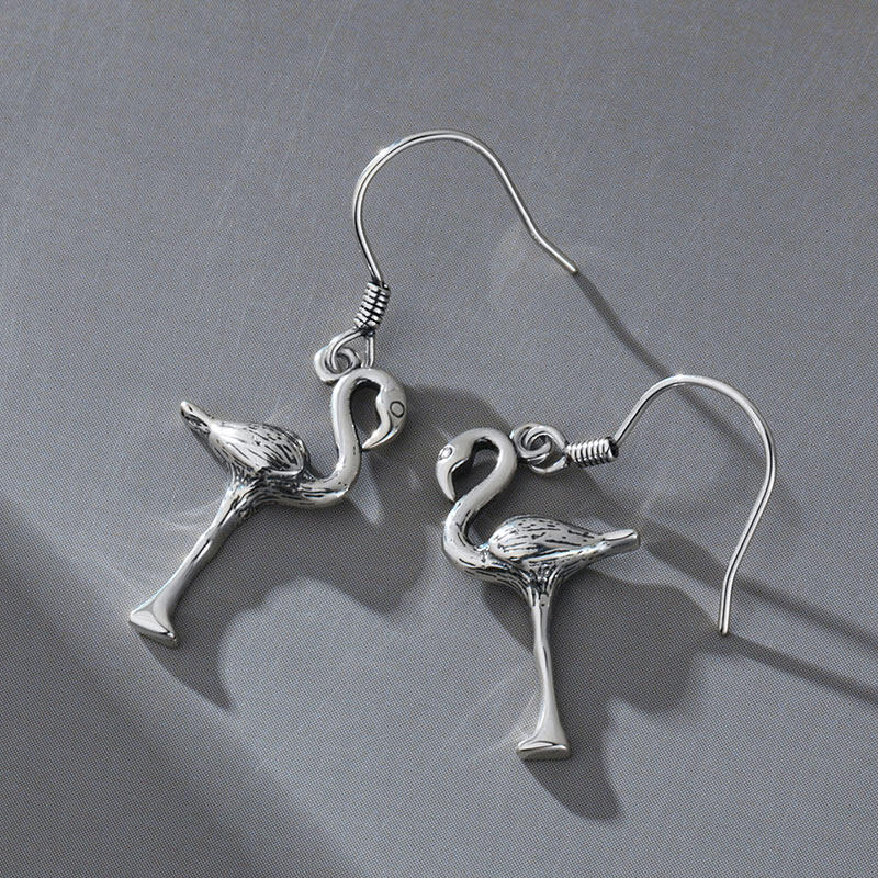 Jeulia "Tropical Flamingo" Sterling Silver Earrings
