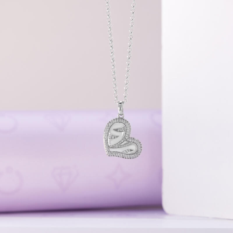 Jeulia "Endless Romance" Heart Sterling Silver Necklace