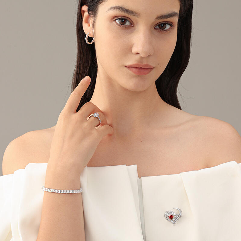 Jeulia klassieke prinses geslepen sterling zilveren Bolo tennisarmband