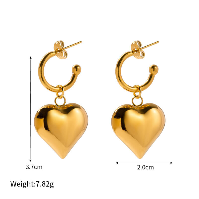 Jeulia Heart-shaped Stainless Steel Drop Earrings