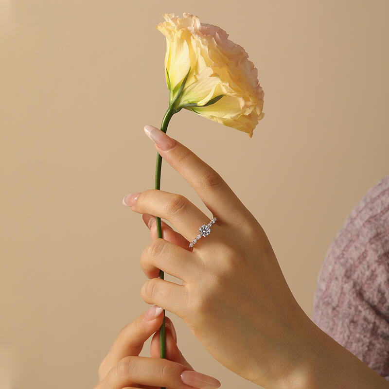 Jeulia Two Tone Design Butterfly Engagement Ring