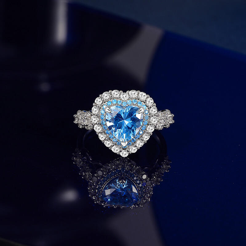 Jeulia Custom Double Halo Heart Infinity Promise Ring with Birthstone