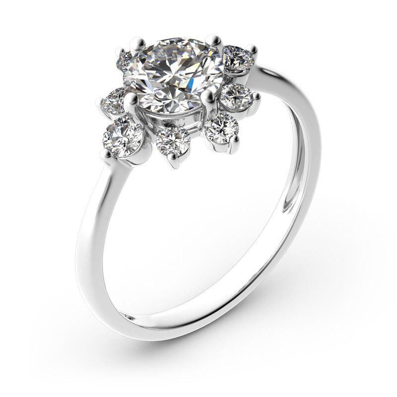 Jeulia Round Cut Vintage Sterling Silver Ring