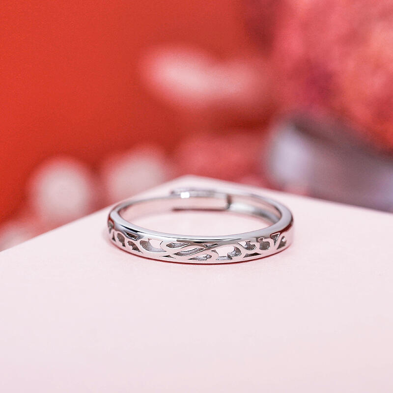 Jeulia "Endless Love" Vinranka med Blommönster Justerbart Band i Sterling Silver för Dam