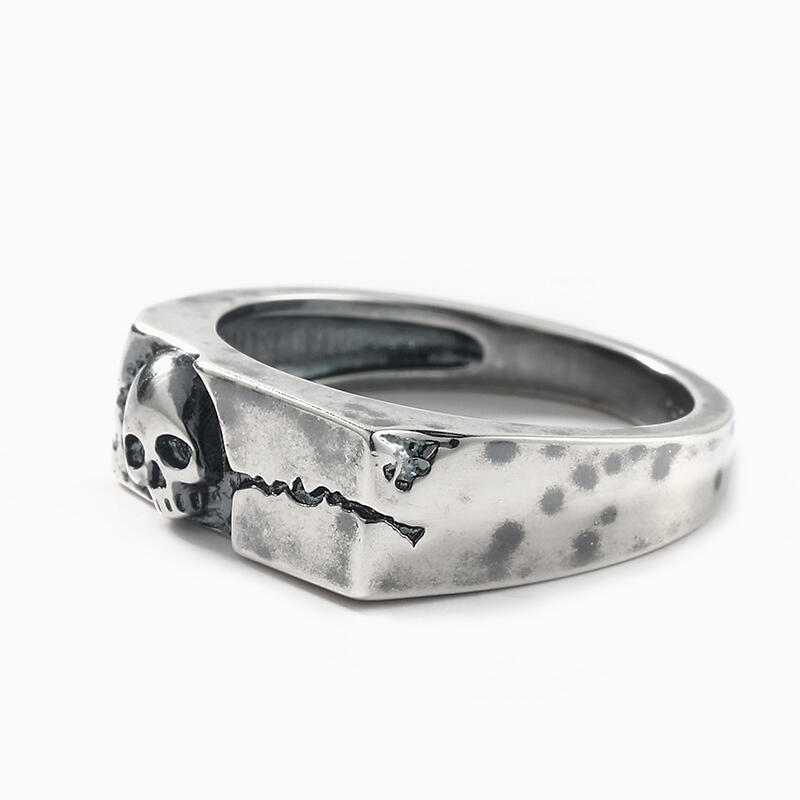 Jeulia Anillo con el estilo de esqueleto diabólico de plata de ley