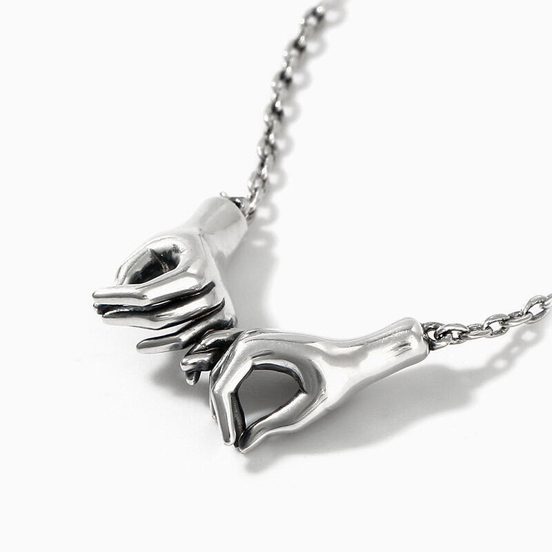 Jeulia Collar con colgante de gestos de plata de ley